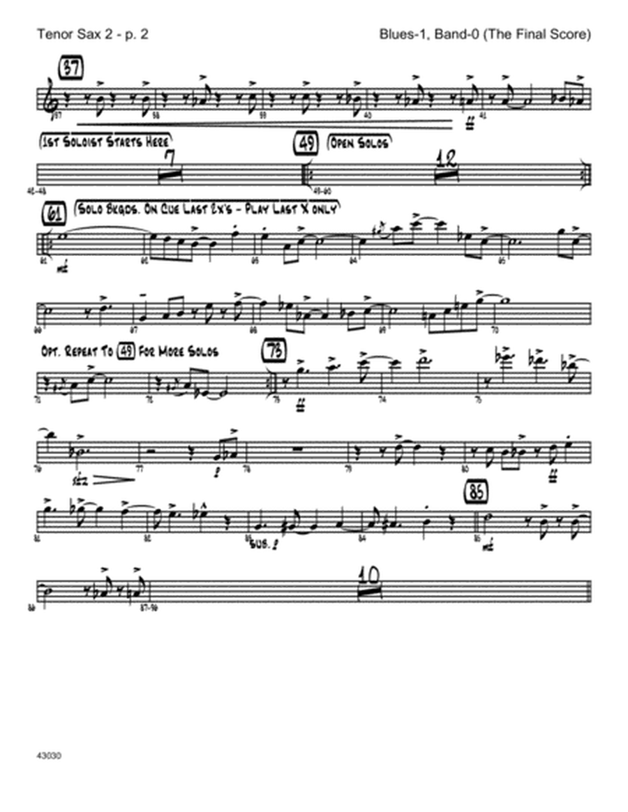 Blues-1, Band-0 (The Final Score) - Tenor Sax 2