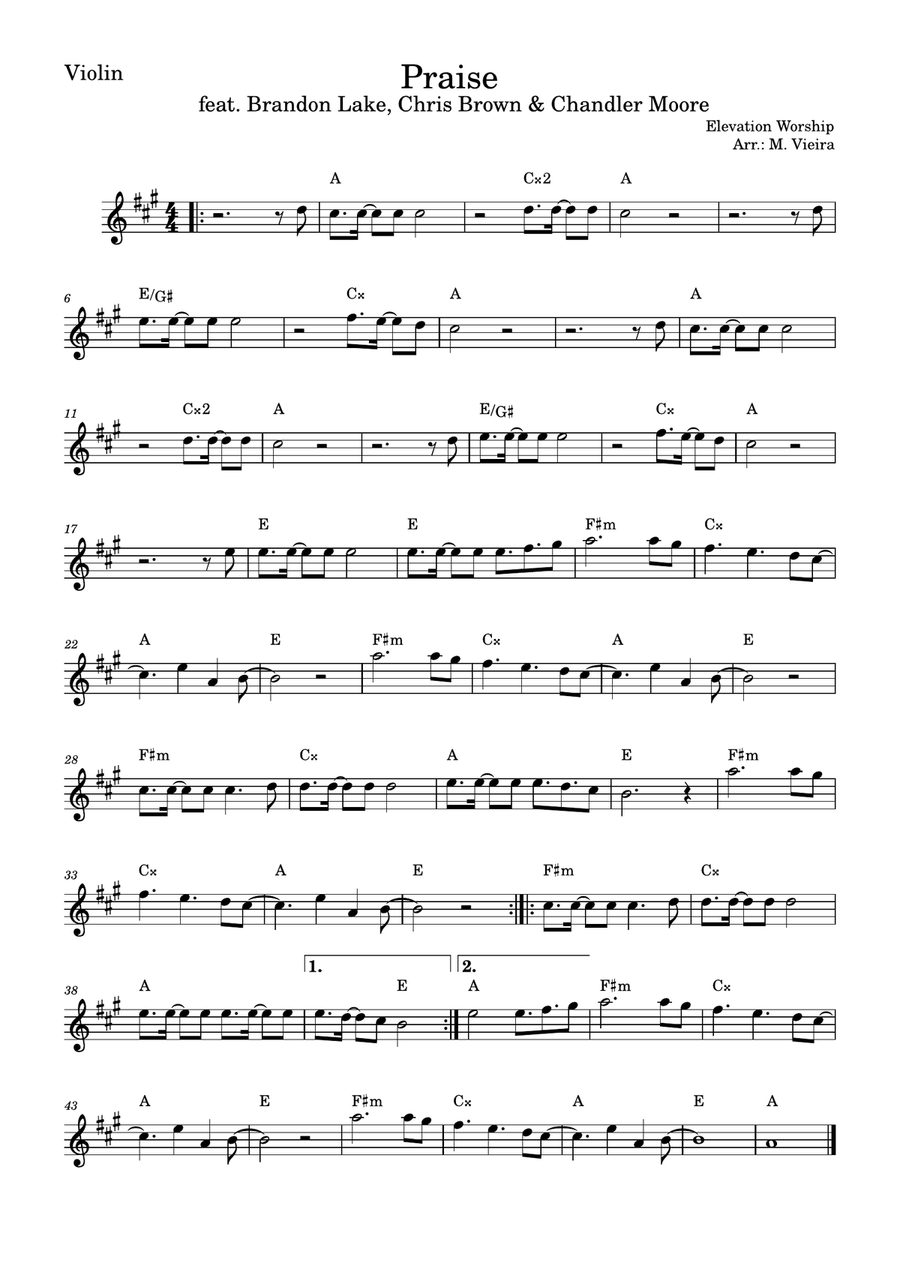 Praise Violin Solo scores gallery preview page 1