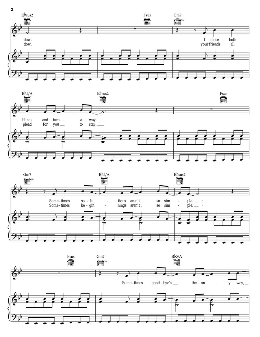 Shadow Of The Day Piano, Vocal, Guitar scores gallery preview page 2