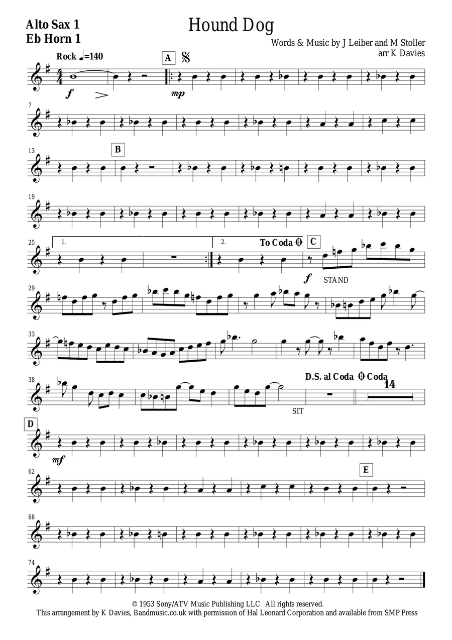 Hound Dog Small Ensemble scores gallery preview page 3