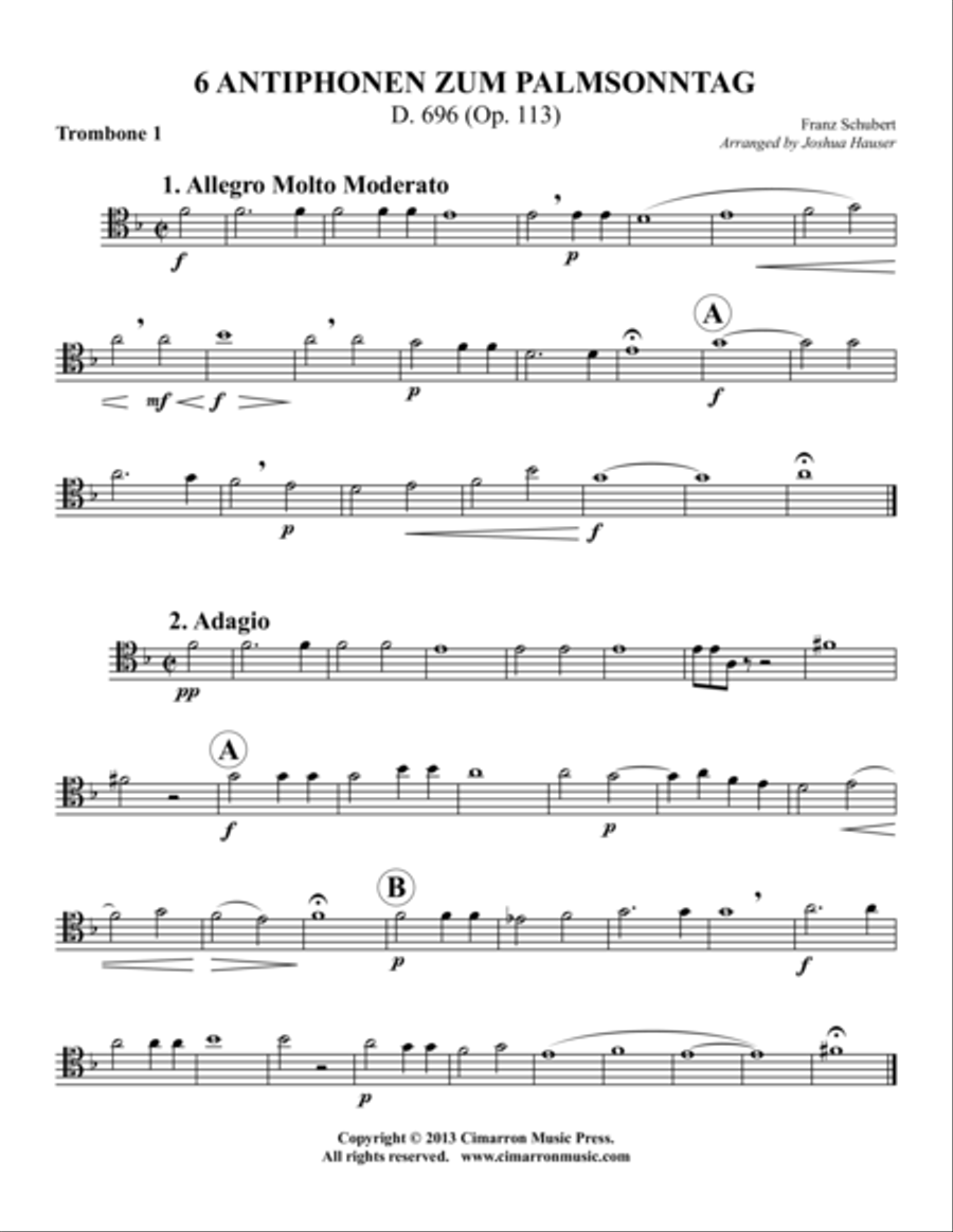 6 Antiphonen zum palmsonntag Trombone Quartet scores gallery preview page 4