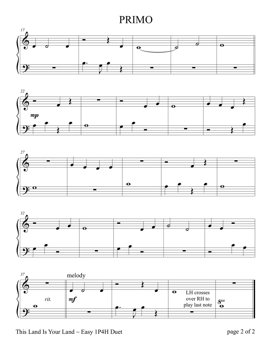 This Land Is Your Land Easy Piano scores gallery preview page 3