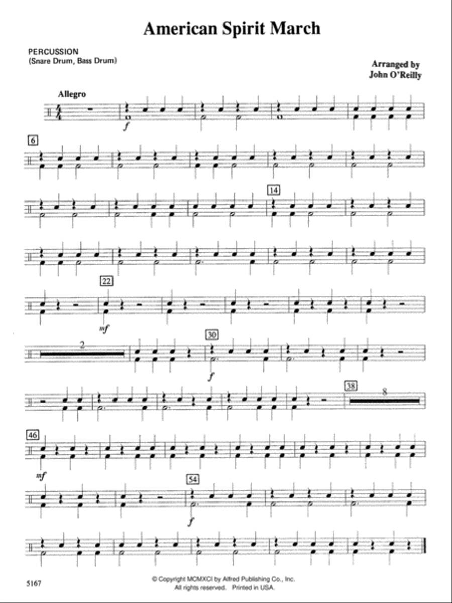 American Spirit March: 1st Percussion Concert Band scores gallery preview page 1