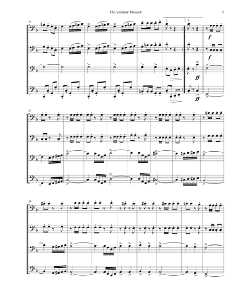 Florentiner Marsch Op. 214 for bassoon quartet Woodwind Quartet scores gallery preview page 4