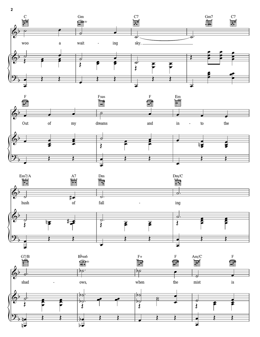 Out Of My Dreams (from Oklahoma!) Piano, Vocal, Guitar scores gallery preview page 2