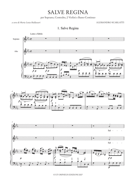 Salve Regina for Soprano, Alto, 2 Violins and Continuo