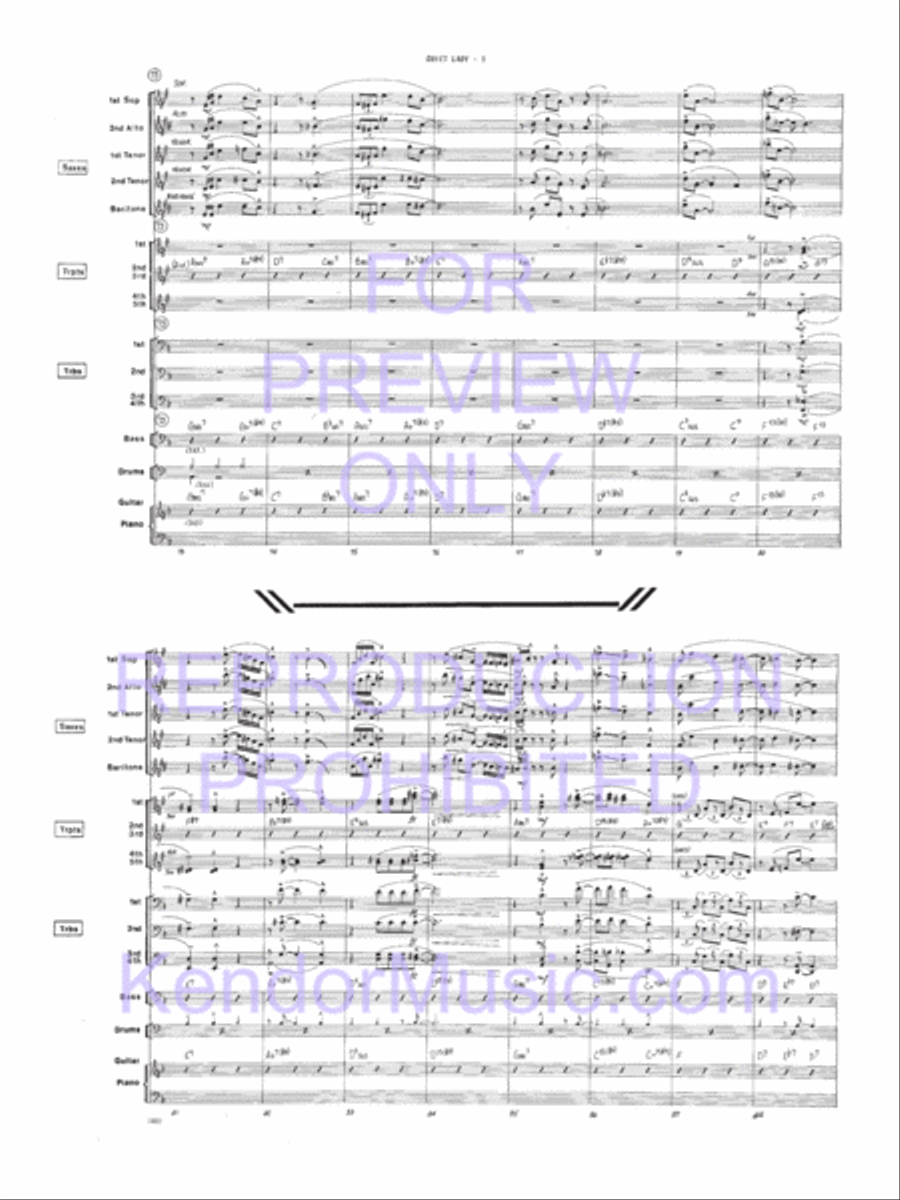 Quiet Lady (Full Score) Jazz Ensemble scores gallery preview page 6