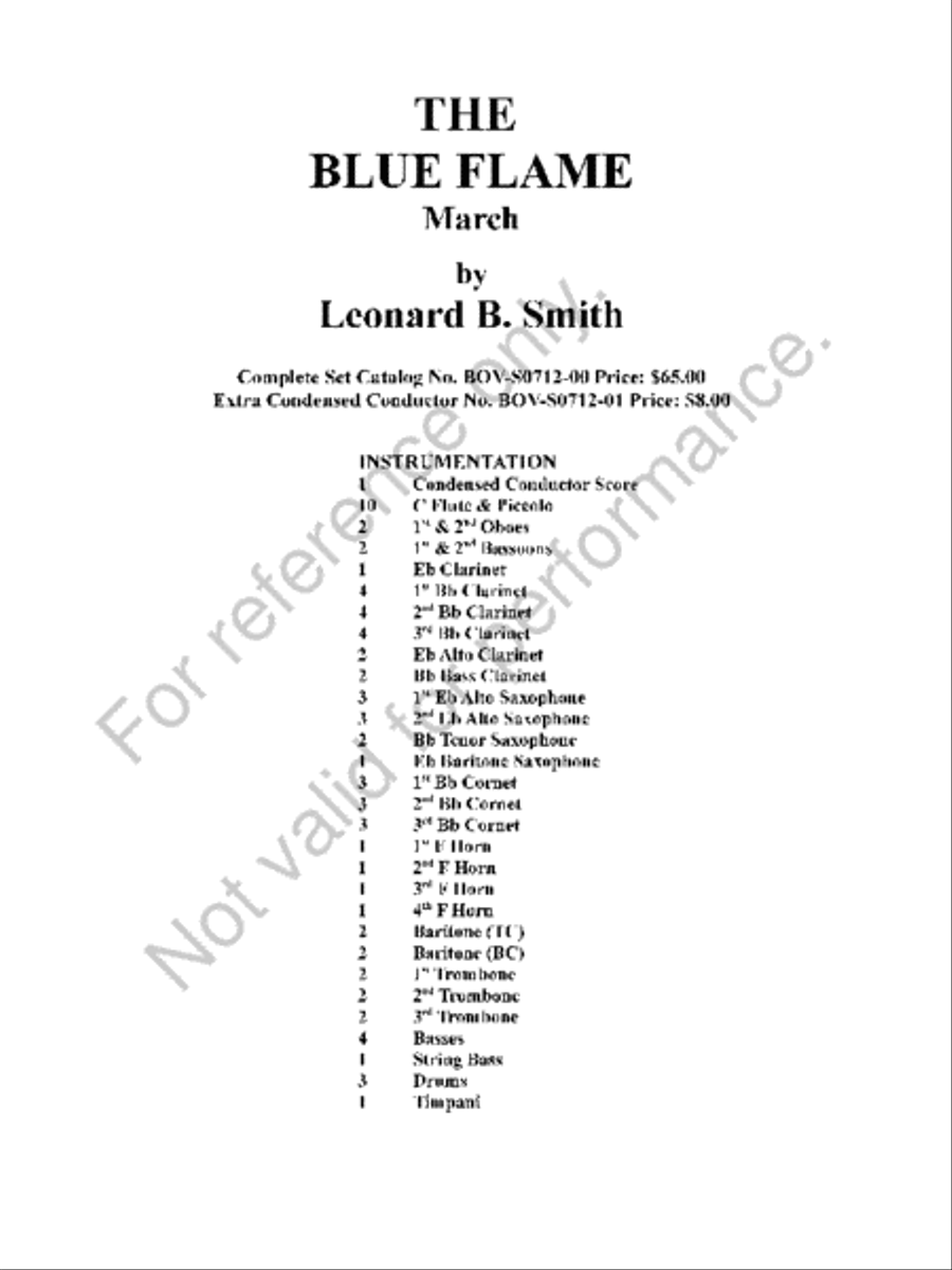 The Blue Flame The Blue Flame Concert Band scores gallery preview page 2