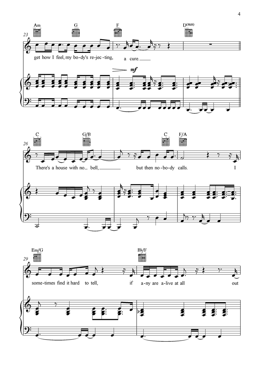 House With No Door Piano, Vocal scores gallery preview page 5