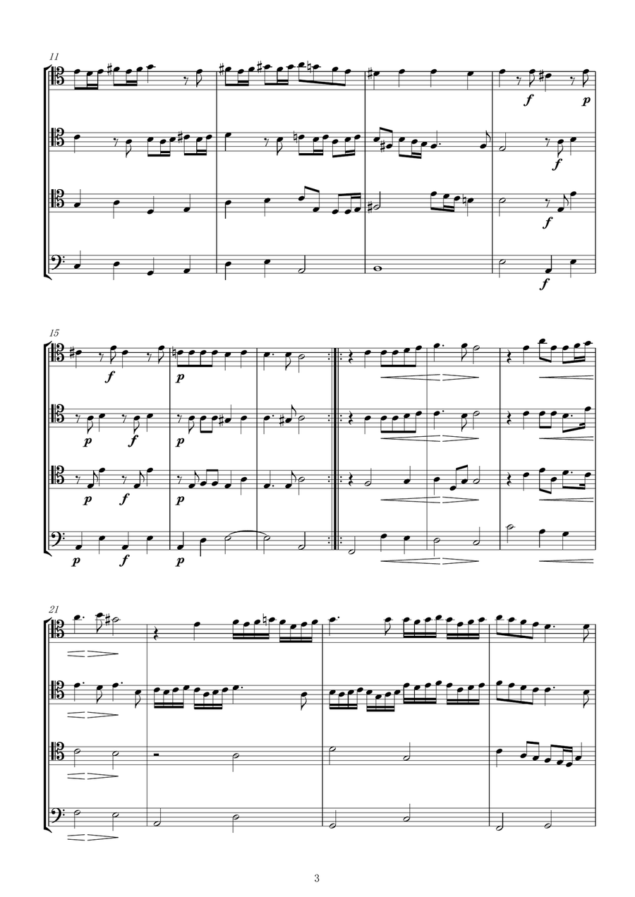 Speer: Sonata I for 3 Trombones of Two Sonatas, Trombone Quartet Arrangement Trombone Quartet scores gallery preview page 3