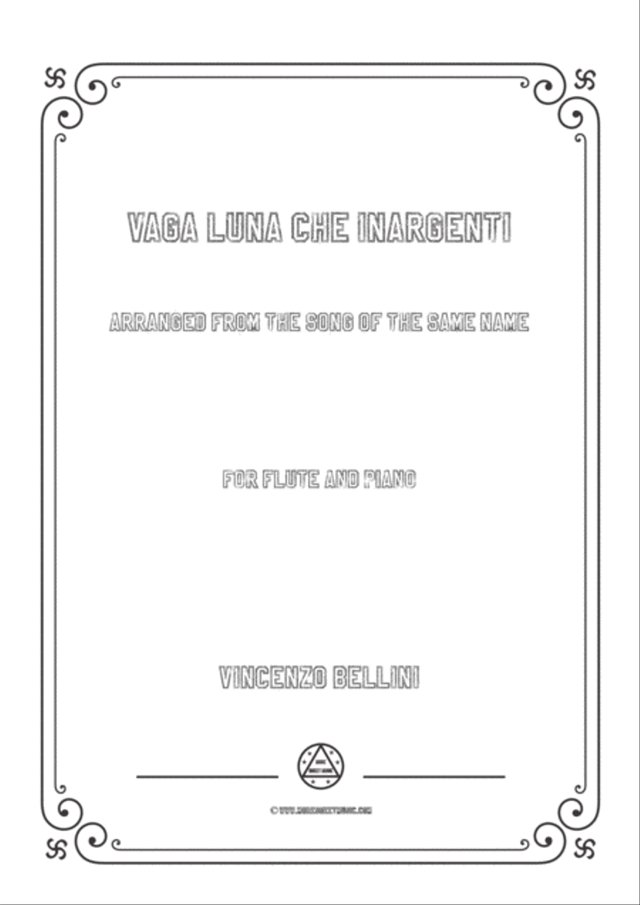 Bellini-Vaga luna che inargenti,for Flute and Piano Flute scores gallery preview page 1