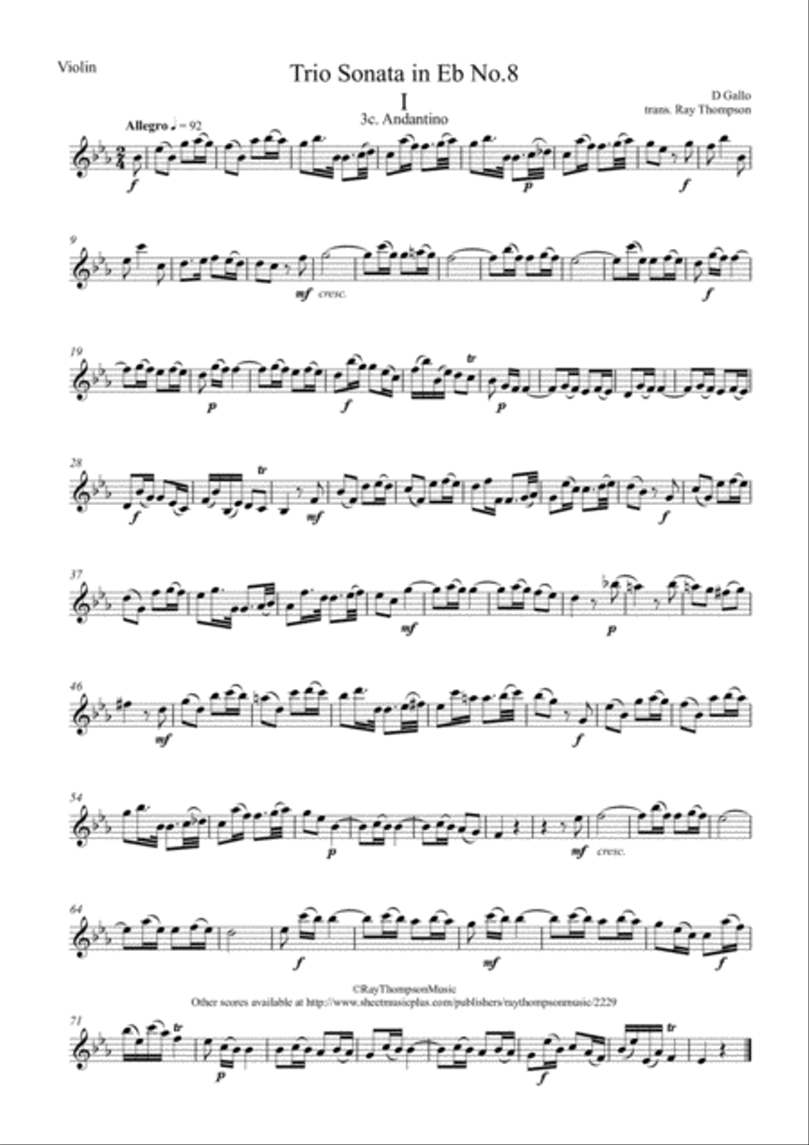 Gallo: Trio Sonata No.8 in Eb Mvt.I (
