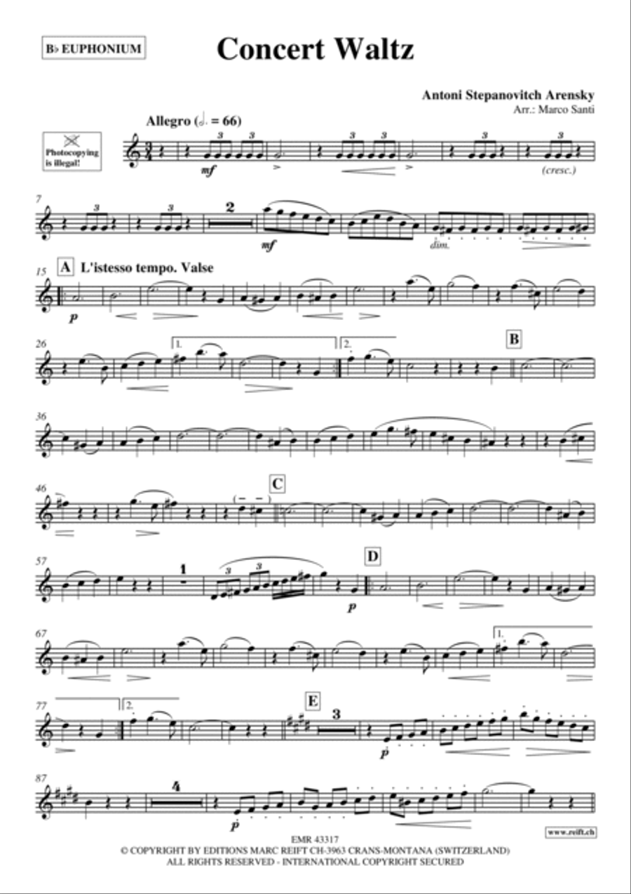 Concert Waltz Euphonium scores gallery preview page 2