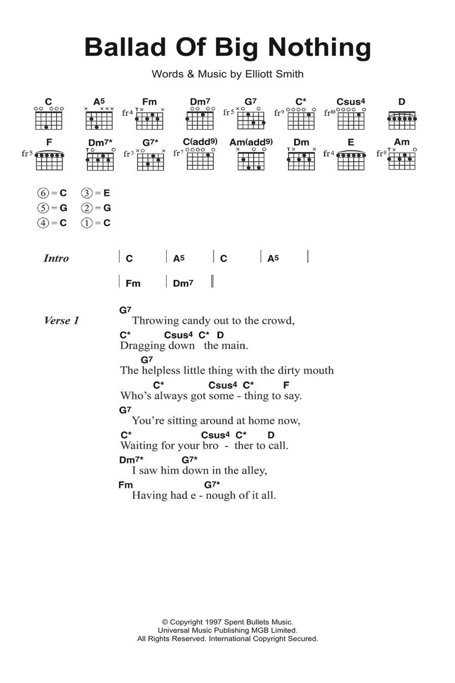 Ballad Of Big Nothing Guitar scores gallery preview page 1