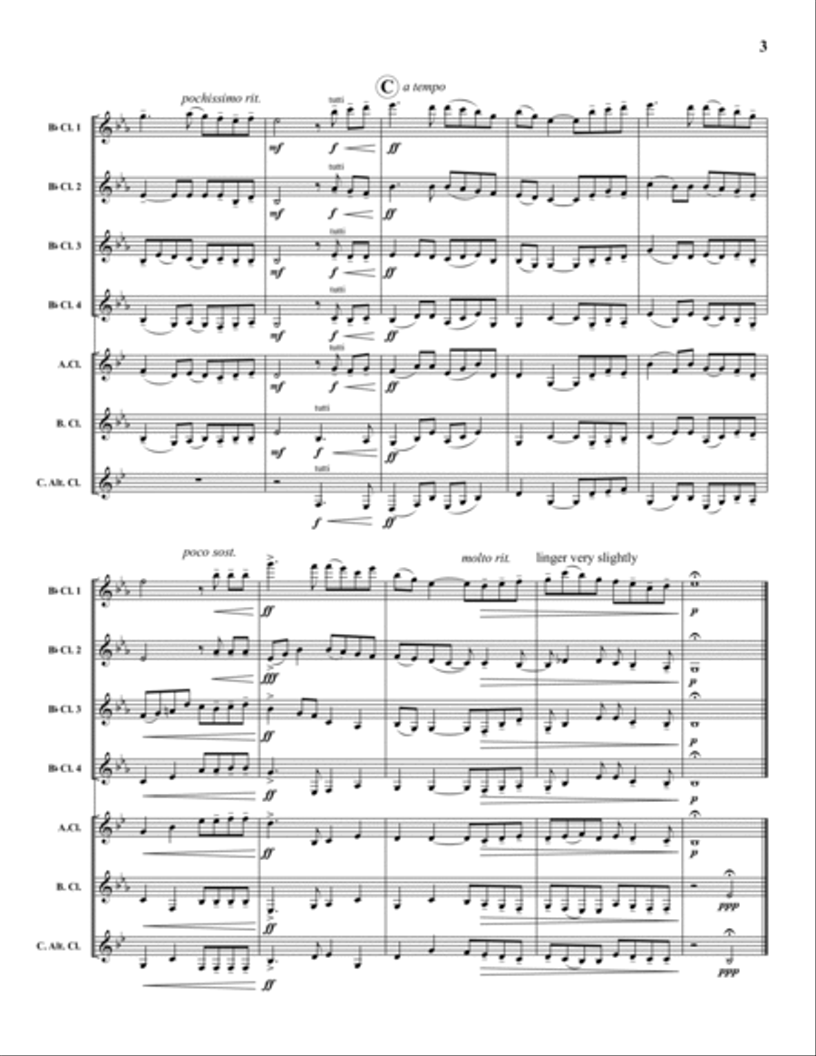 Irish Tune From County Derry Clarinet Choir scores gallery preview page 3