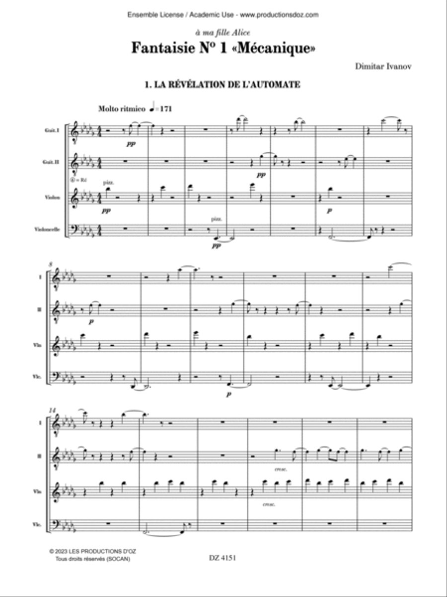 Fantaisie No 1 «Mécanique» Cello scores gallery preview page 2