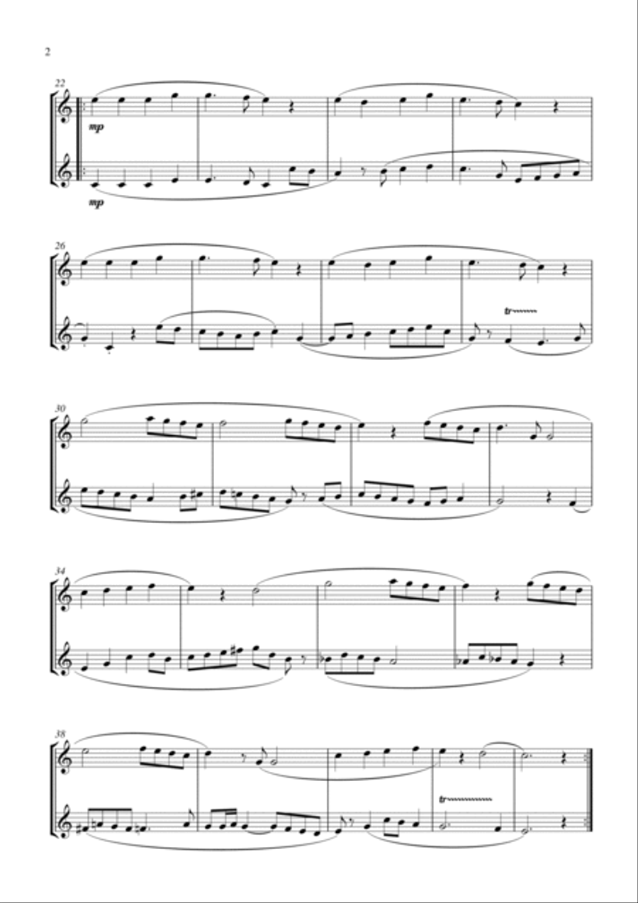 Angels We Have Heard On High (for flute duet, suitable for grades 2-6) Flute Duet scores gallery preview page 2