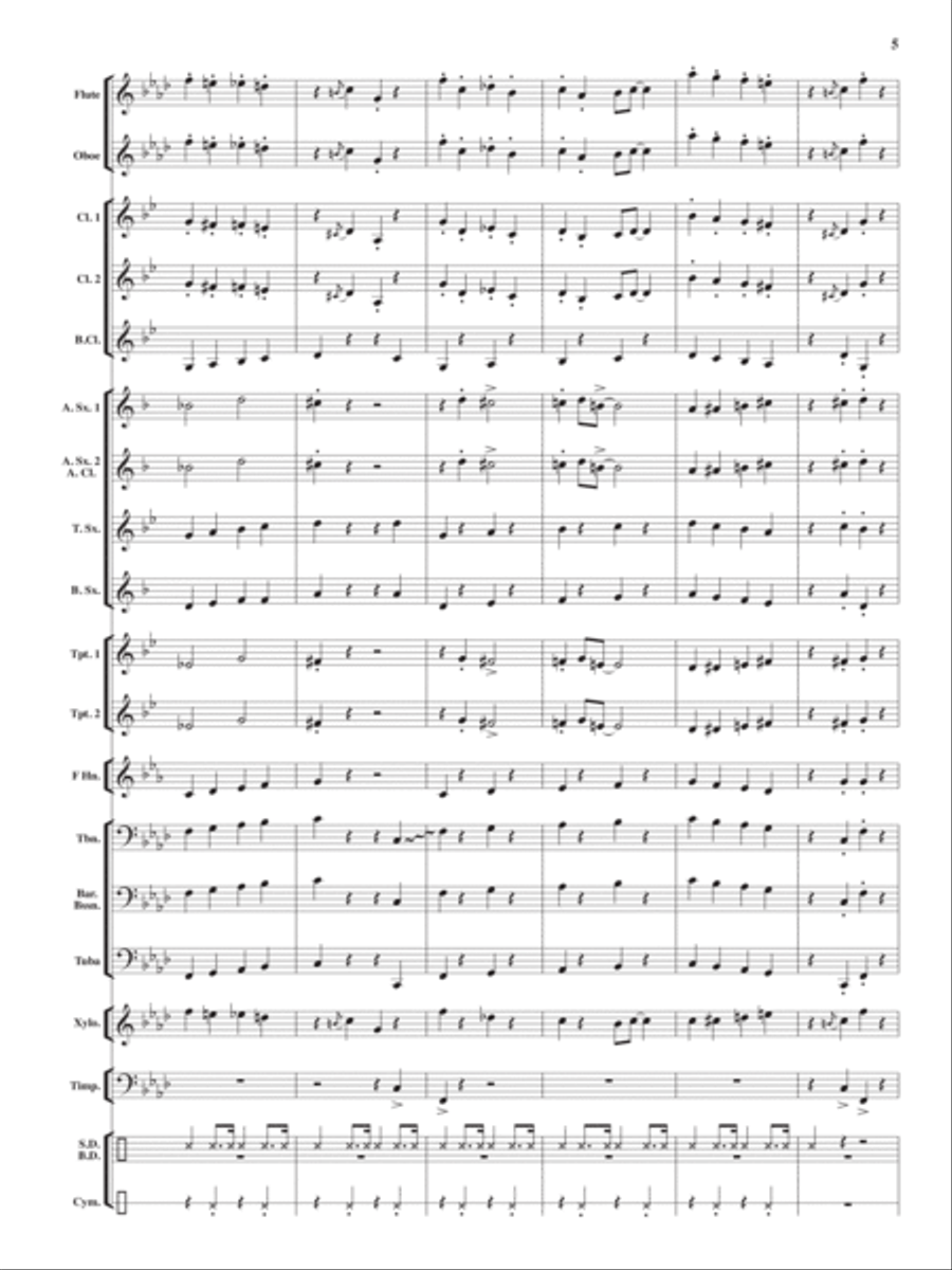 Cool Cat Shuffle Concert Band - Sheet Music page 5