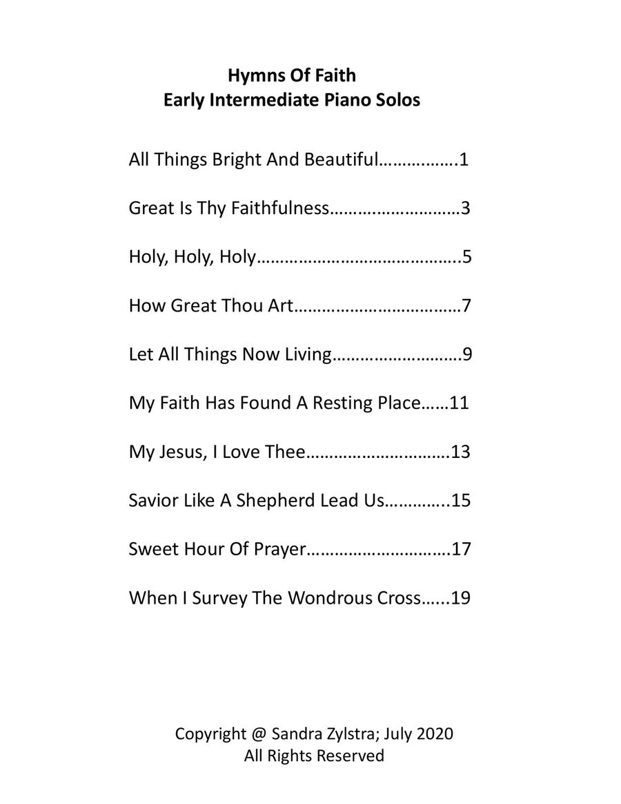 Hymns Of Faith (10 Early Intermediate Piano Solos) Piano Solo scores gallery preview page 3