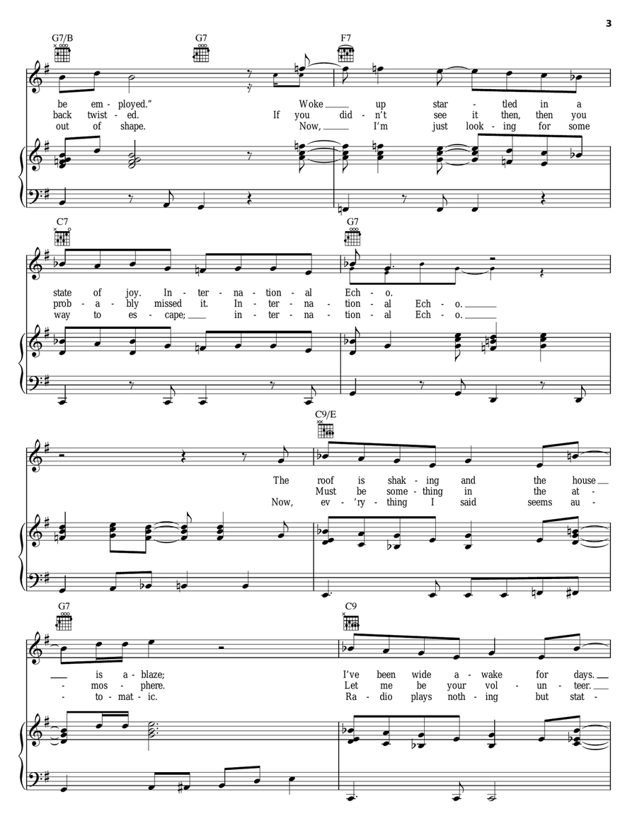 International Echo International Echo Piano, Vocal, Guitar scores gallery preview page 3