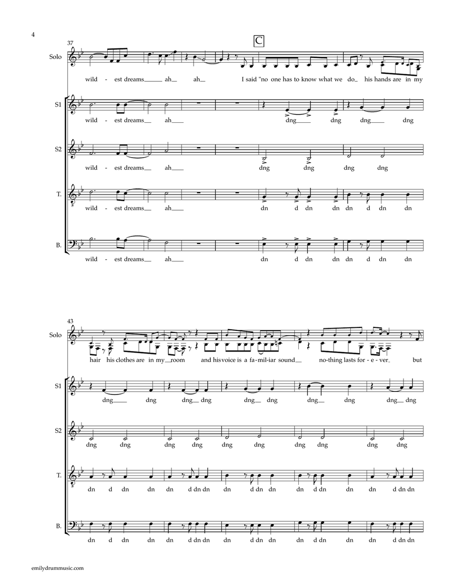 Wildest Dreams Wildest Dreams 4-Part scores gallery preview page 4