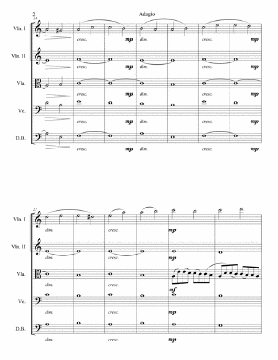 Adagio in A String Quartet scores gallery preview page 2