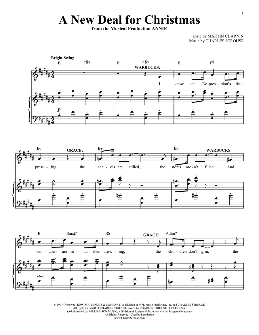 A New Deal For Christmas A New Deal For Christmas Piano, Vocal, Guitar scores gallery preview page 1