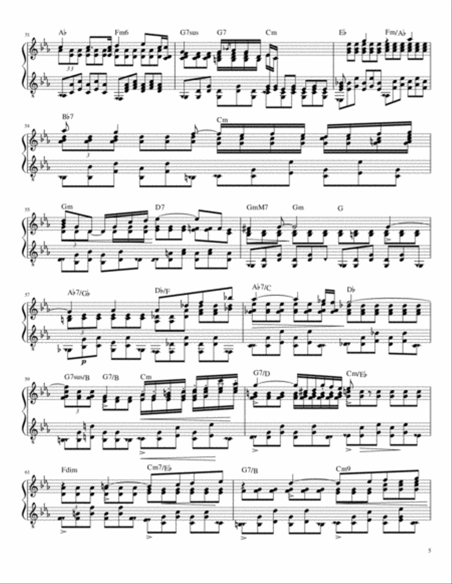 Chopin - Nocturne in C Minor (Op. 48, No. 1) - Arr. for G-clef piano/harp (GCP/GCH) including lead s Harp scores gallery preview page 5