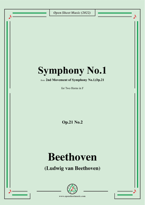 Book cover for Beethoven-Symphony No.1,in C Major,Op.21,Movement II,for Two Horns