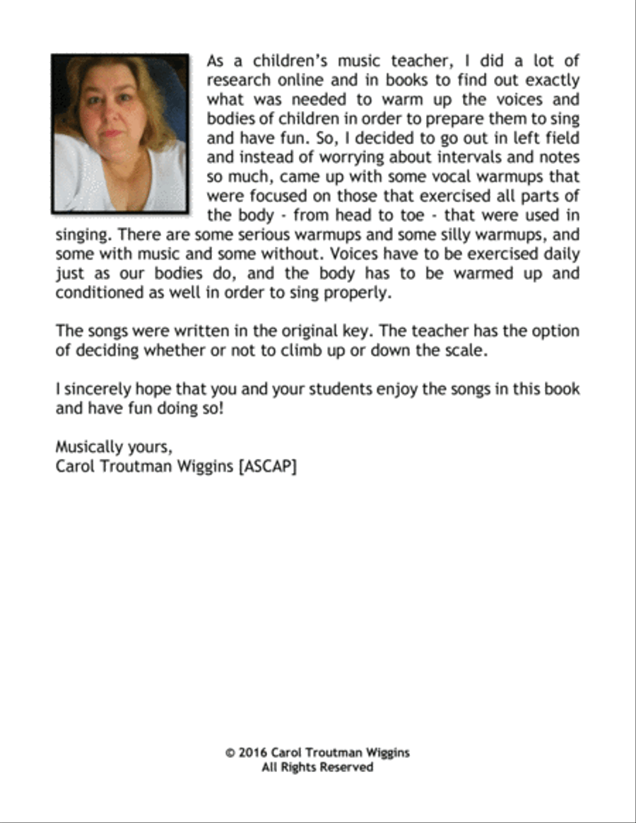 Quick & Easy Vocal Workouts from Head to Toe for Children Unison Choir scores gallery preview page 2