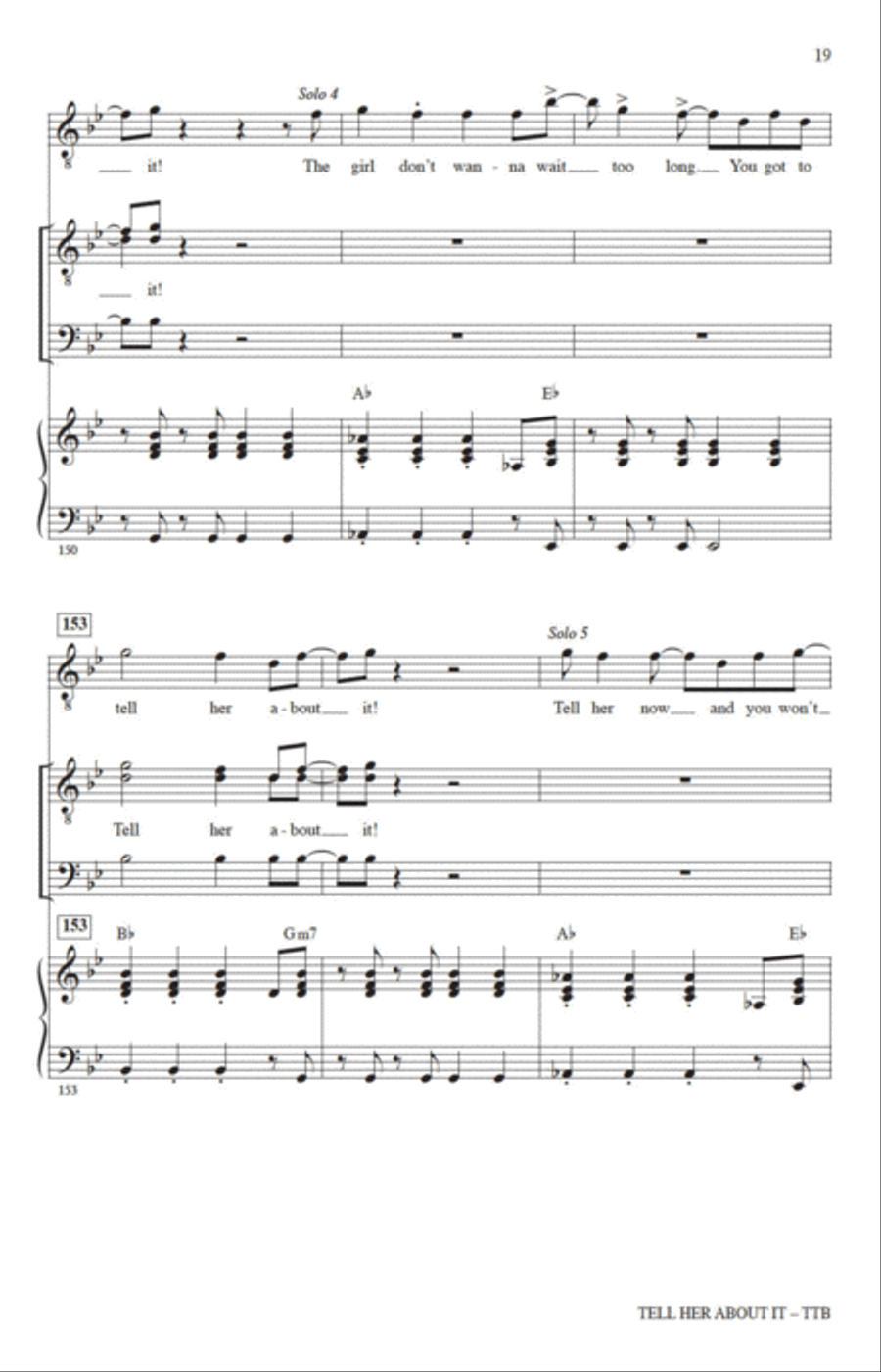 Tell Her About It (arr. Jack Zaino) TTBB scores gallery preview page 17