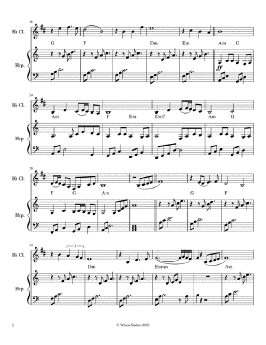 Wayfaring Stranger Clarinet scores gallery preview page 2