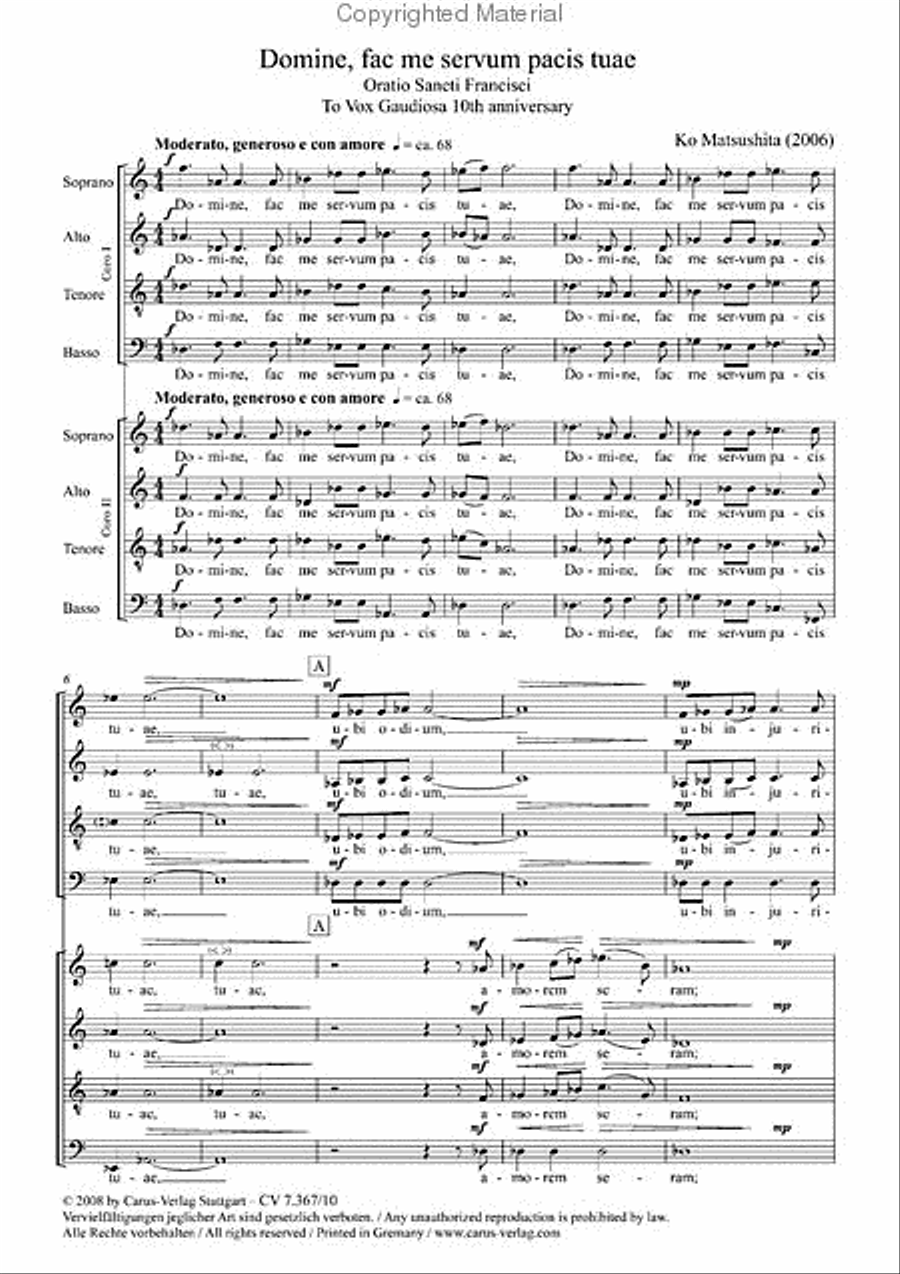 Domine, fac me servum pacis tuae 4-Part scores gallery preview page 2
