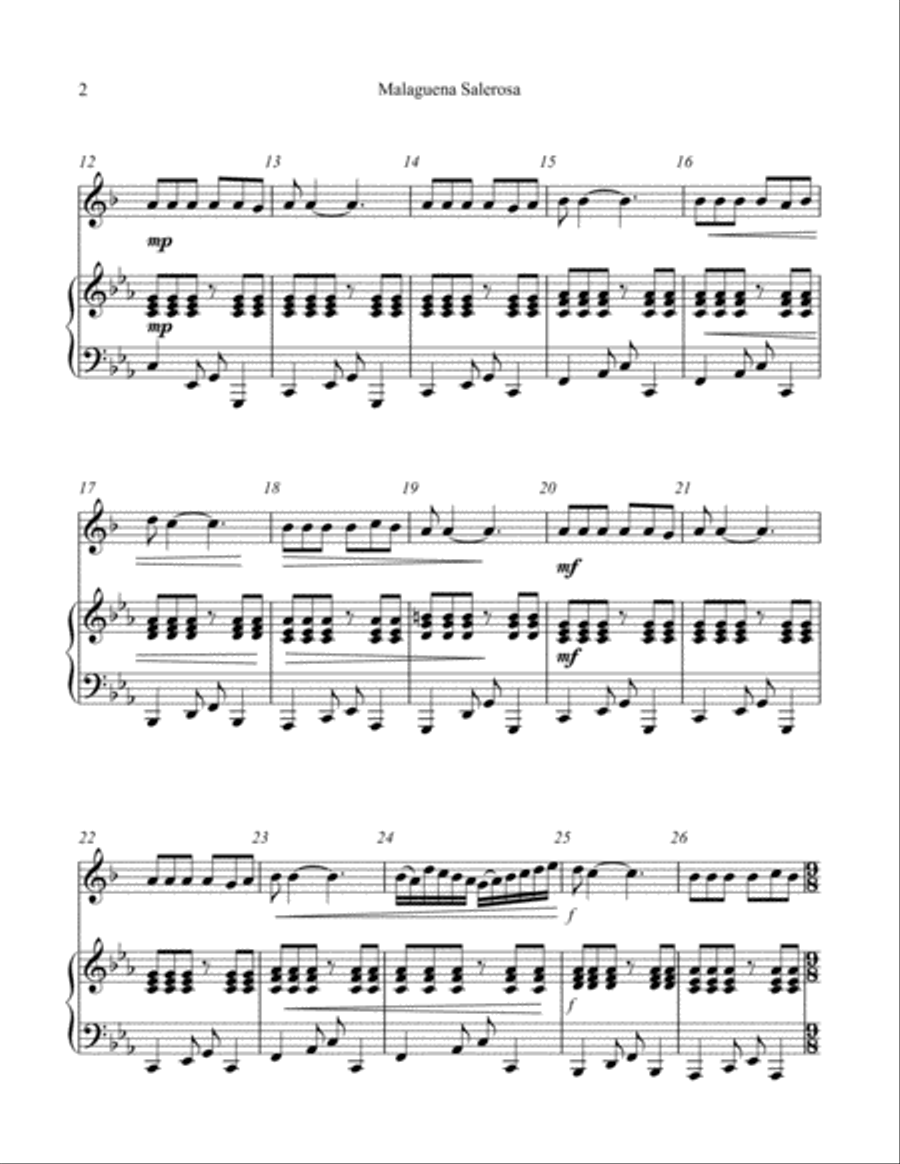 Malagueña Salerosa Malagueña Salerosa Trumpet Solo scores gallery preview page 5