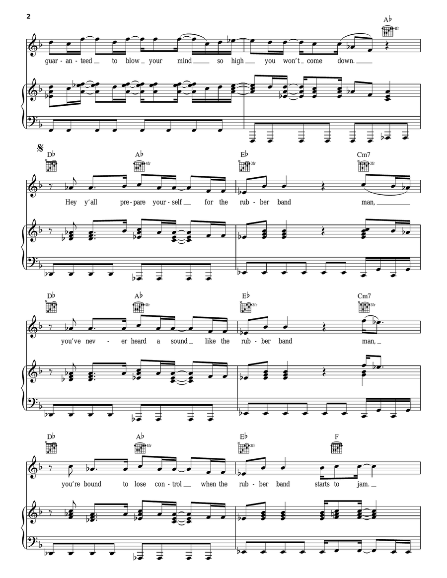 Rubberband Man Rubberband Man Piano, Vocal, Guitar scores gallery preview page 2