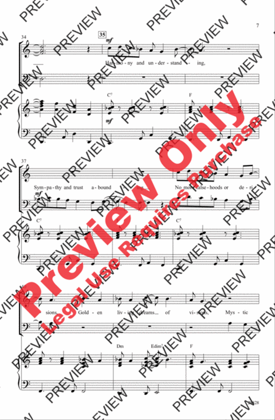 Aquarius / Let the Sunshine In 3-Part scores gallery preview page 6