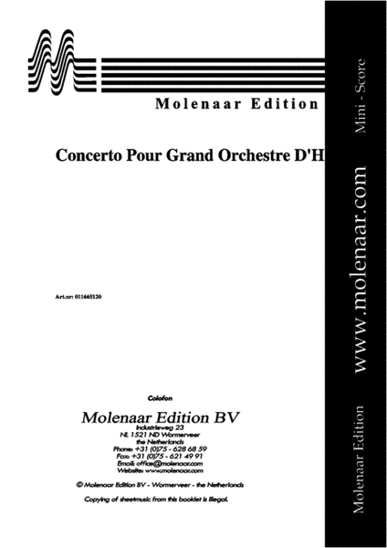 Concerto Pour Grand Orchestre d'Harmonie