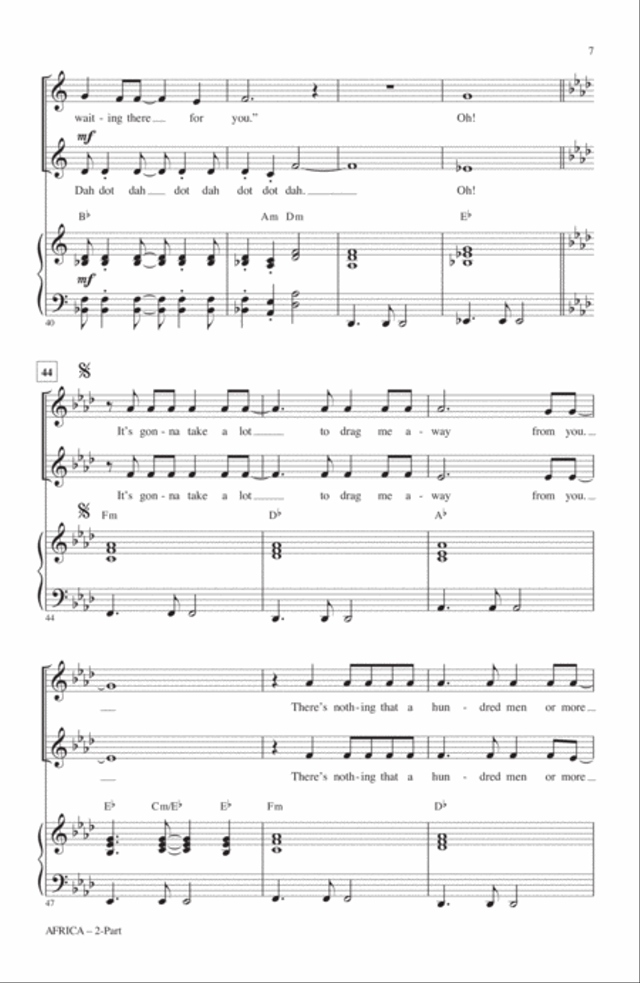 Africa (arr. Audrey Snyder) 2-Part scores gallery preview page 5