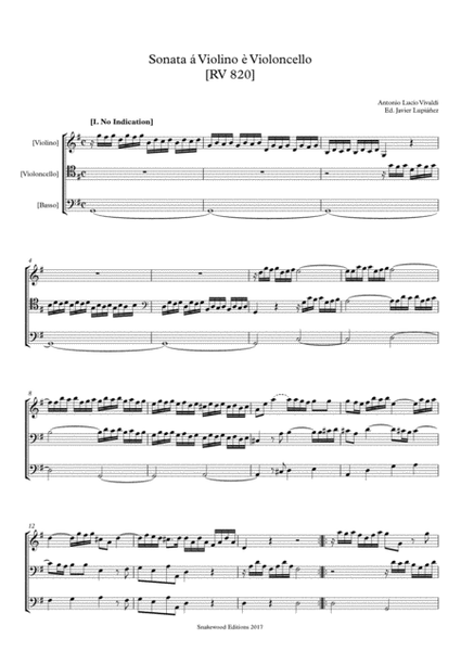 Vivaldi – Trio sonata RV 820