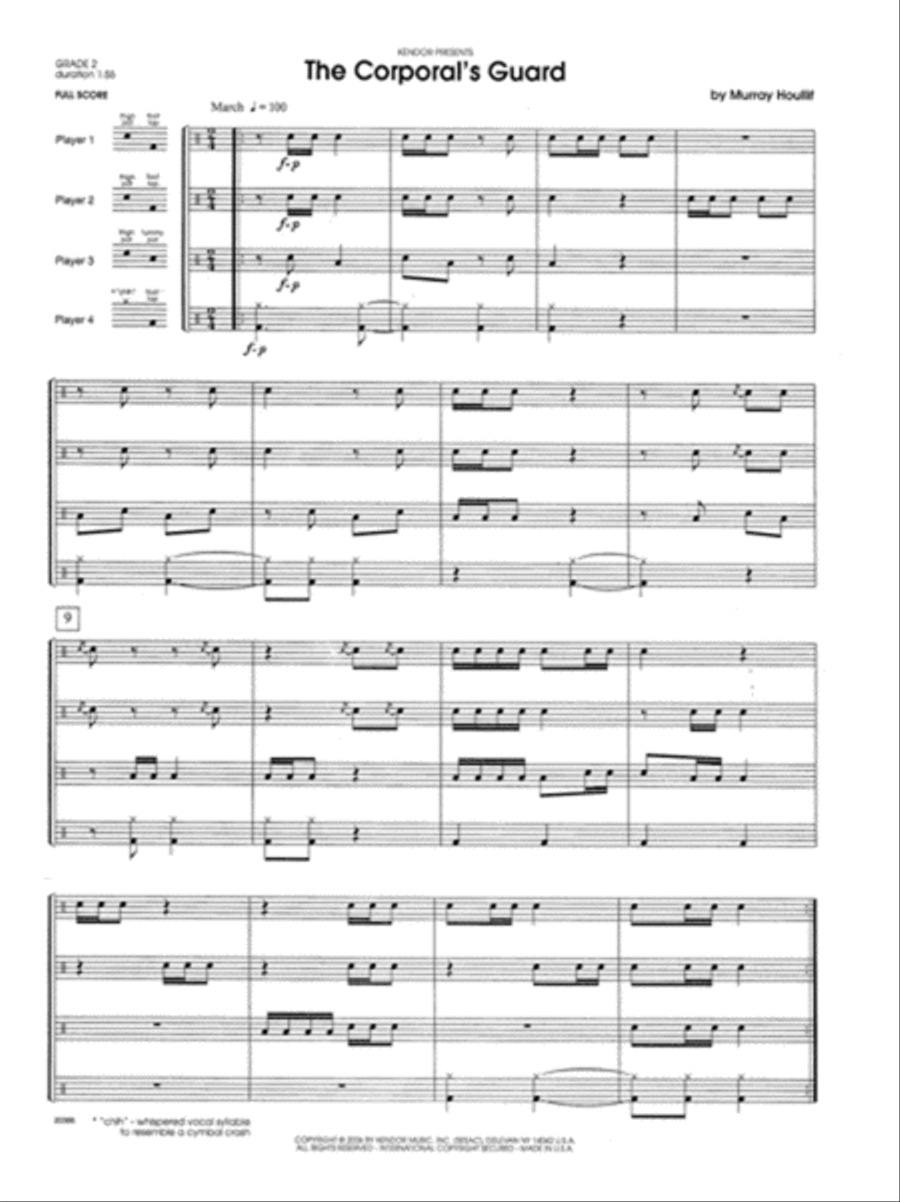 Corporal's Guard, The Percussion scores gallery preview page 2