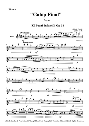Book cover for Alfredo Casella. "Galop Final XI" from 11 Pezzi Infantili Op. 35. Flute Duet. Duo. Encore. Ensemble.