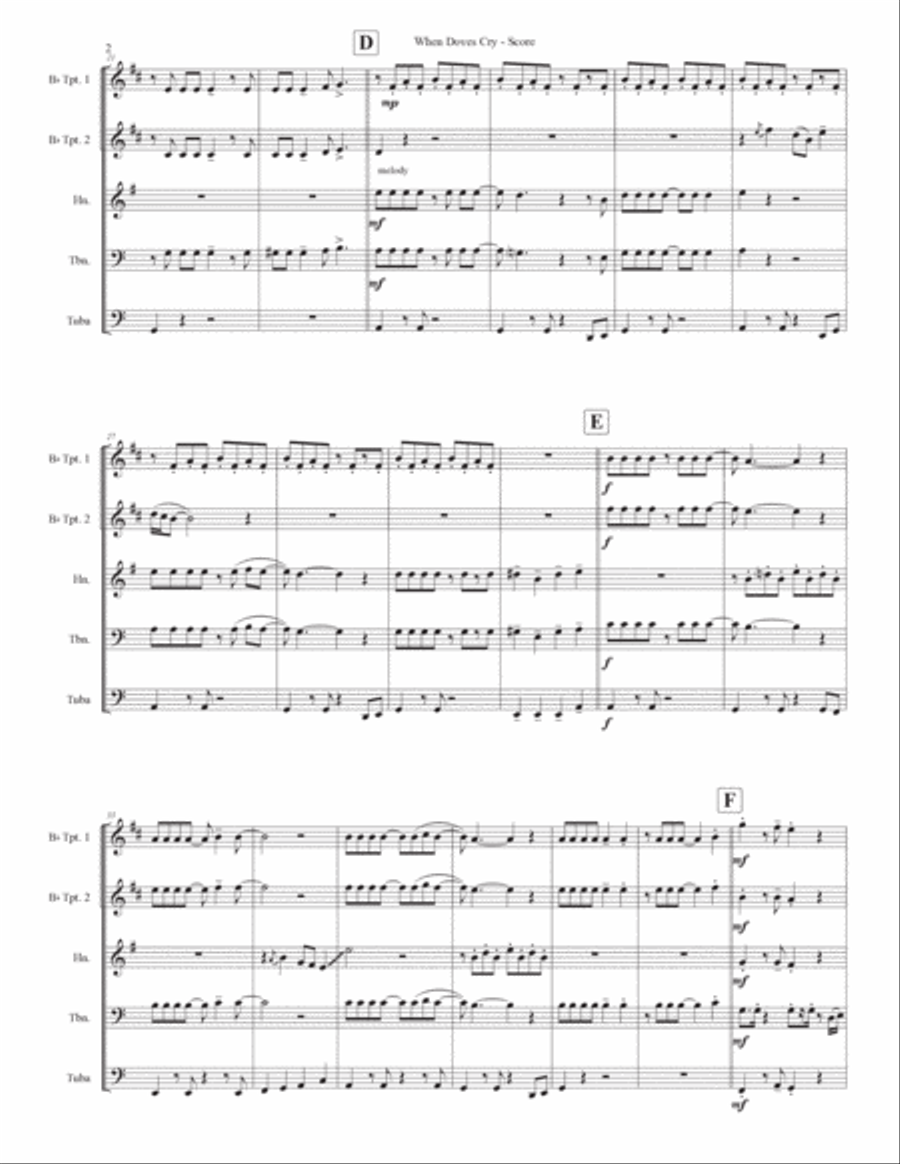 When Doves Cry When Doves Cry School and Community scores gallery preview page 2
