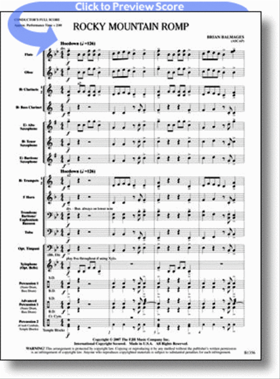 Rocky Mountain Romp Concert Band scores gallery preview page 1