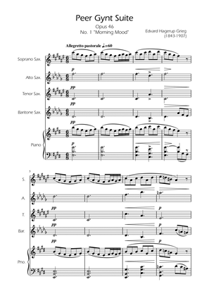 Book cover for Morning Mood - Sax Quartet w/ Piano