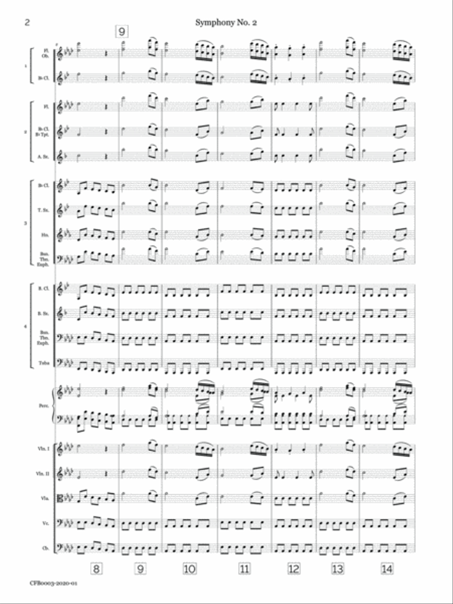 Symphony No. 2, I. Allegro Presto Concert Band scores gallery preview page 5