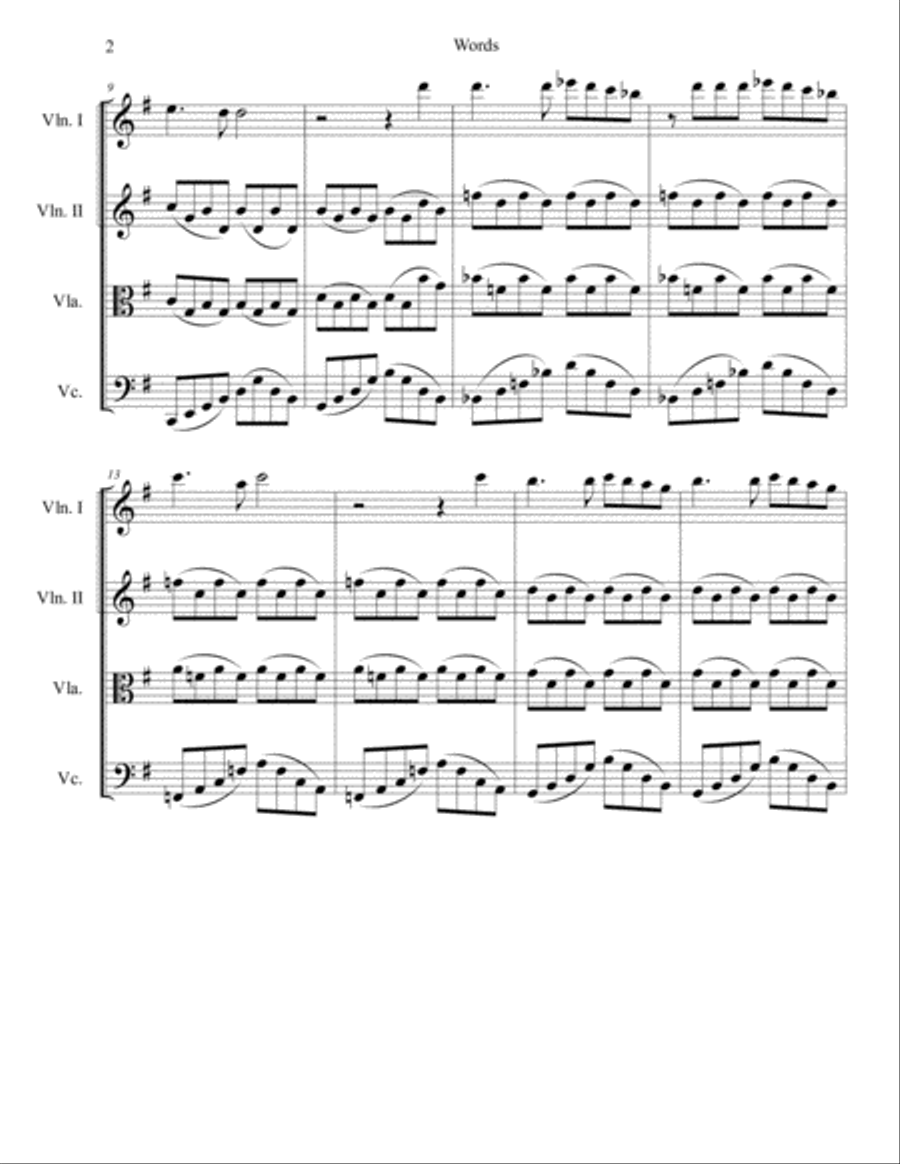 Words Words String Quartet scores gallery preview page 2