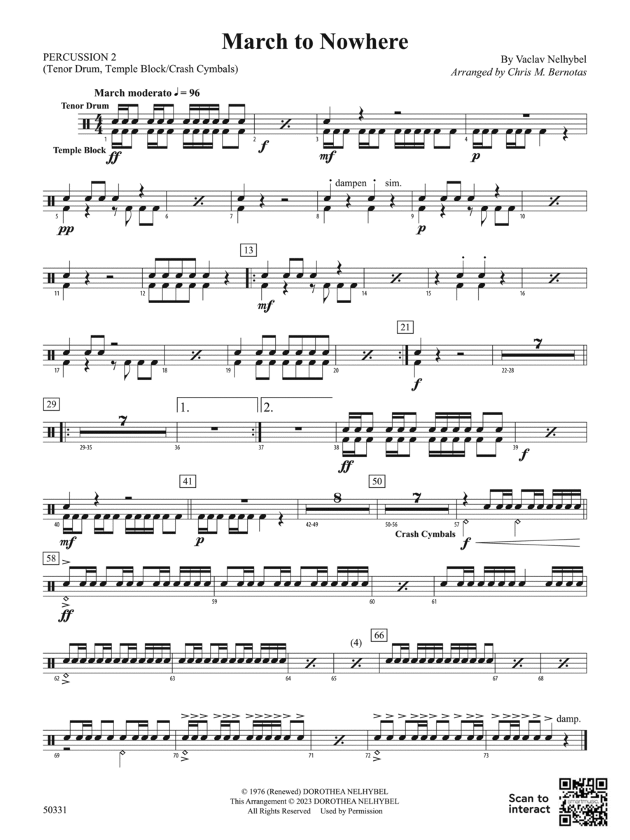 March to Nowhere: 2nd Percussion Concert Band scores gallery preview page 1