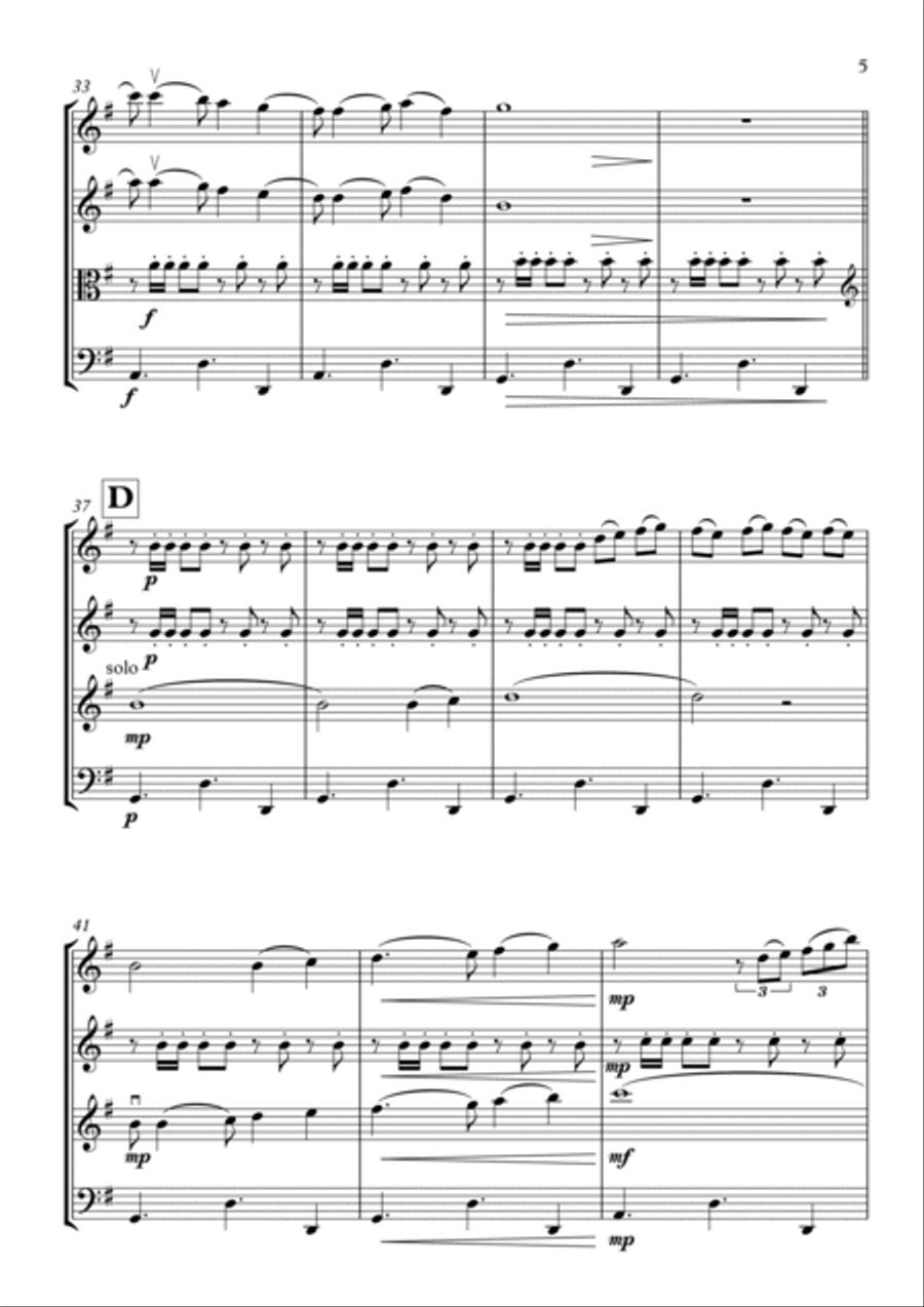 Spanish Eyes String Quartet scores gallery preview page 5