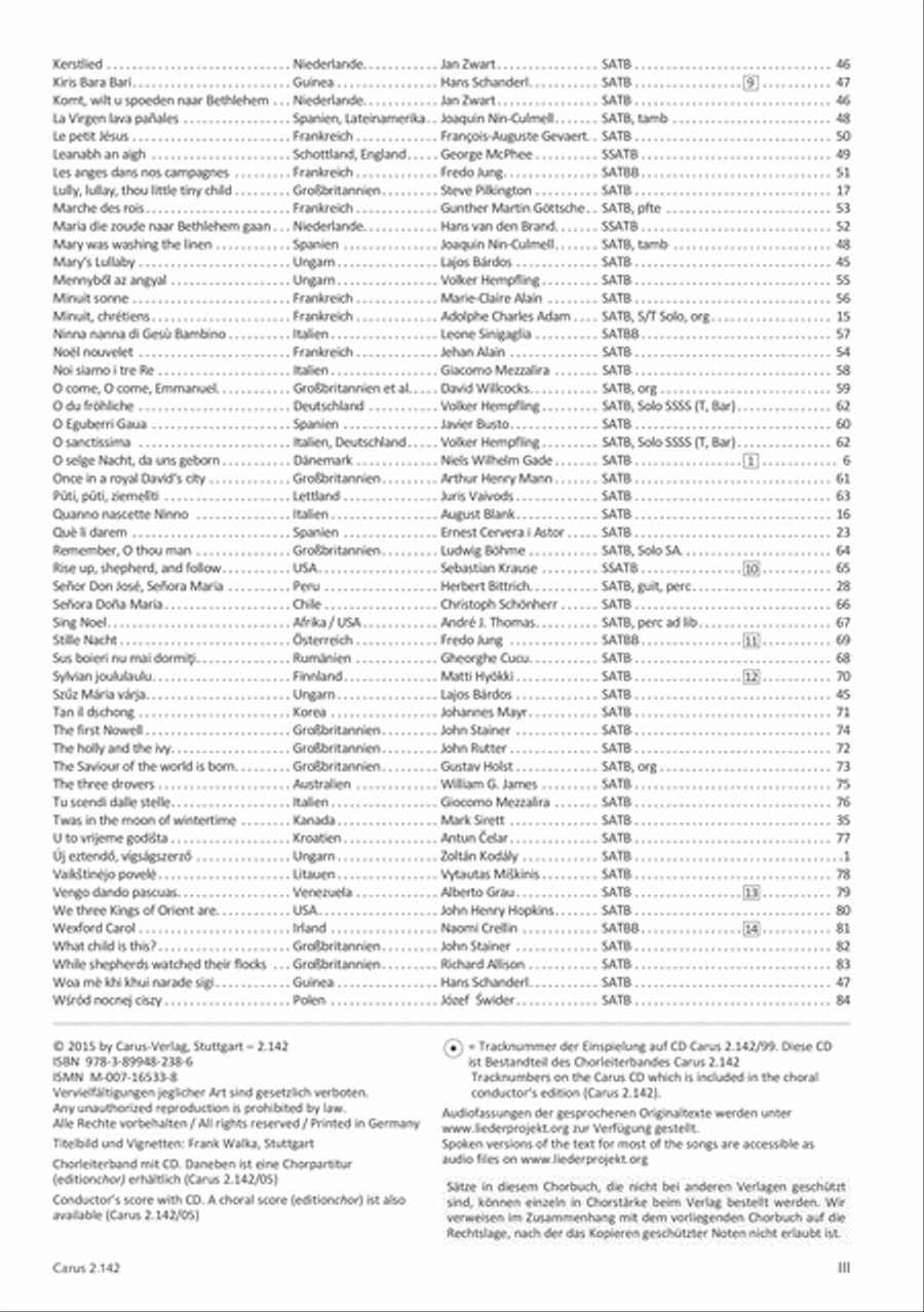 Christmas Carols of the World. Choral collection 4-Part scores gallery preview page 5