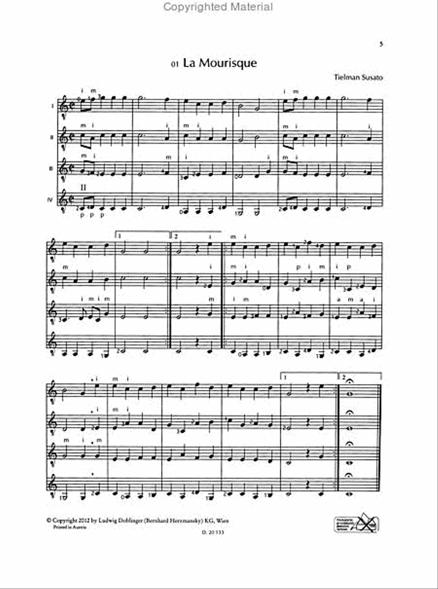 A Cuatro - Musik fur 4 Gitarren Band 1 (leicht bis mittel) Guitar Ensemble scores gallery preview page 2
